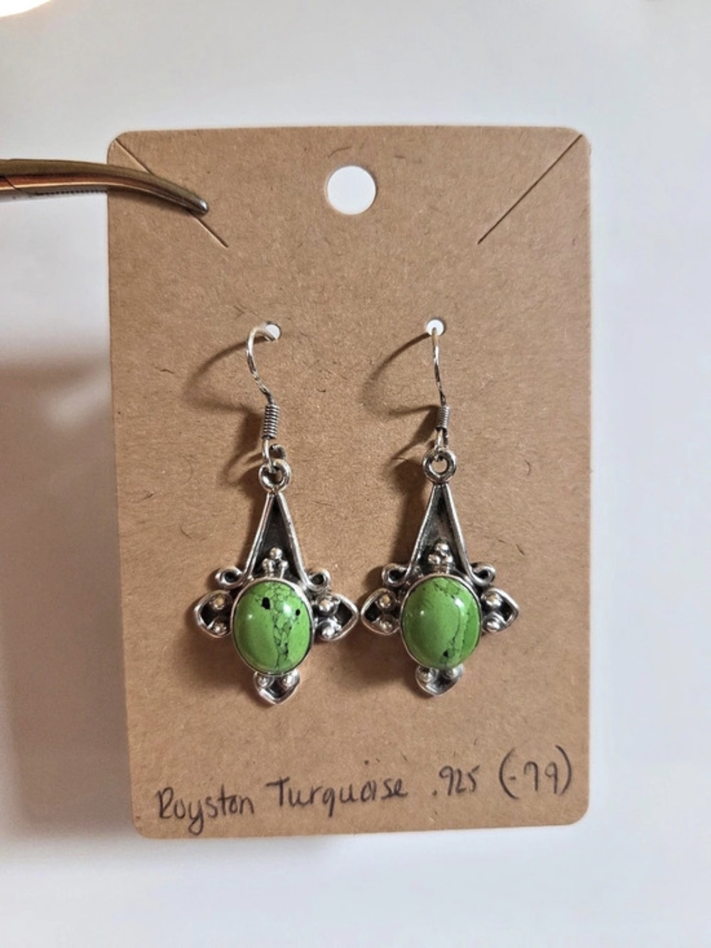 .925 Sterling Silver Royston Turquoise Earrings